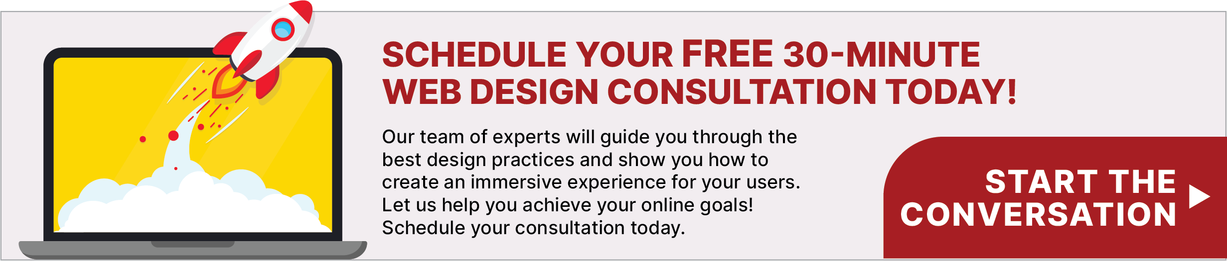 Button inviting readers to schedule a 30-minute consultation about industrial web design with the web design experts at IQnection.
