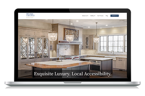 Preview of Bucks County Cabinetry and design website designed to elicit creative emotions.