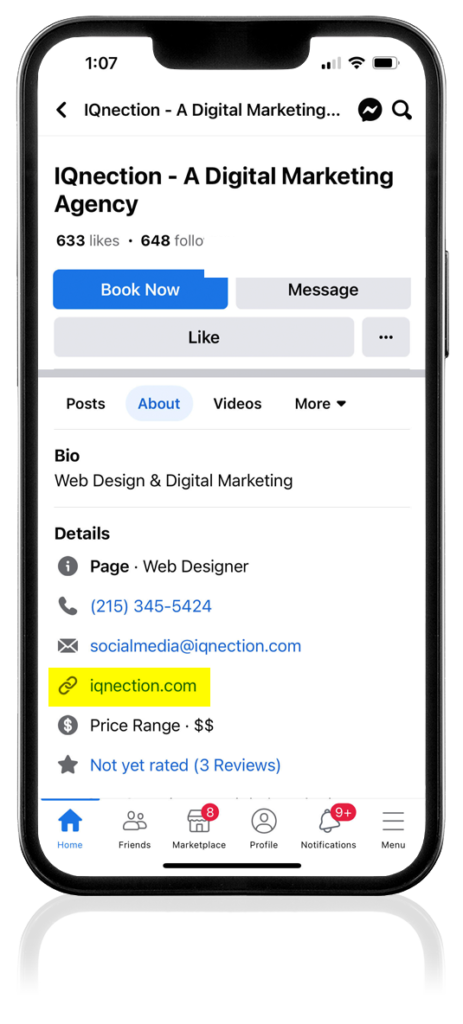 Graphic of cell phone showing the backlink opportunities allowed by social media platforms.